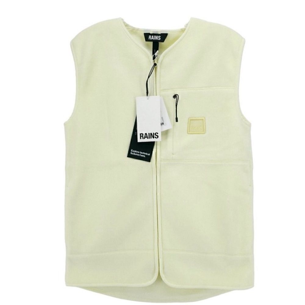 NWT Rains Women’s Teens Fleece Vest Color Straw/Light Yellow - Size Medium - Picture 4 of 11